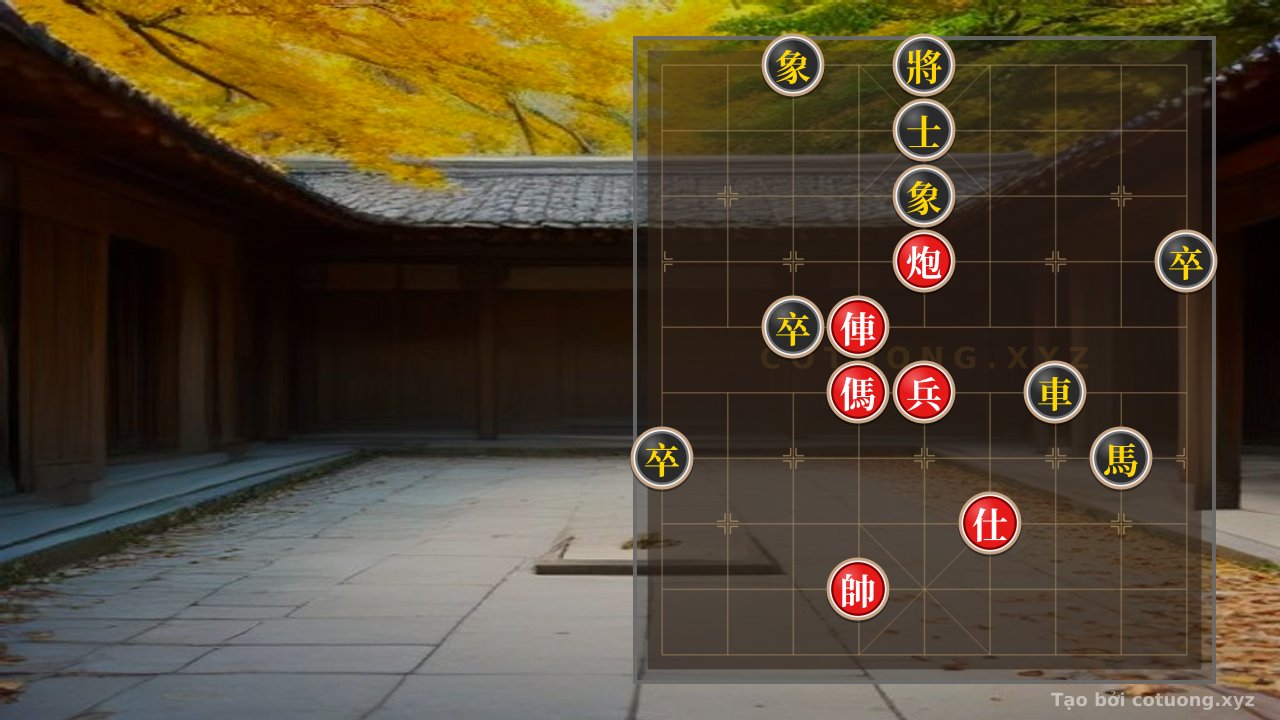 Thế cờ: Xiangqi: How Black Defends Against Red's Attack in the Double Horse Formation — Cờ Tướng Online