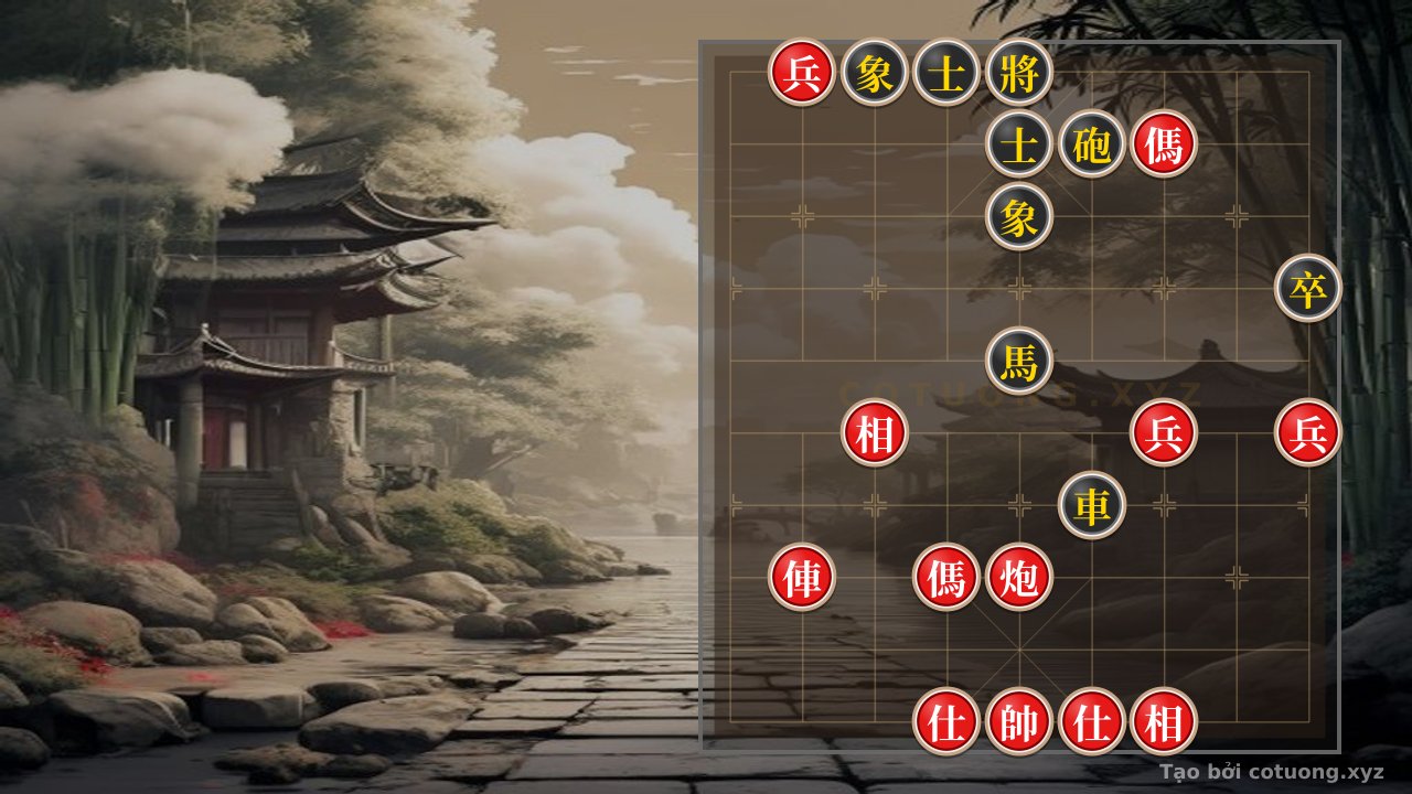 Thế cờ: Red's Strategy to Break the Black Cannon in the Endgame of Xiangqi with 2 Rooks, 3 Pawns, 2 Advisors, and 2 Elephants — Cờ Tướng Online