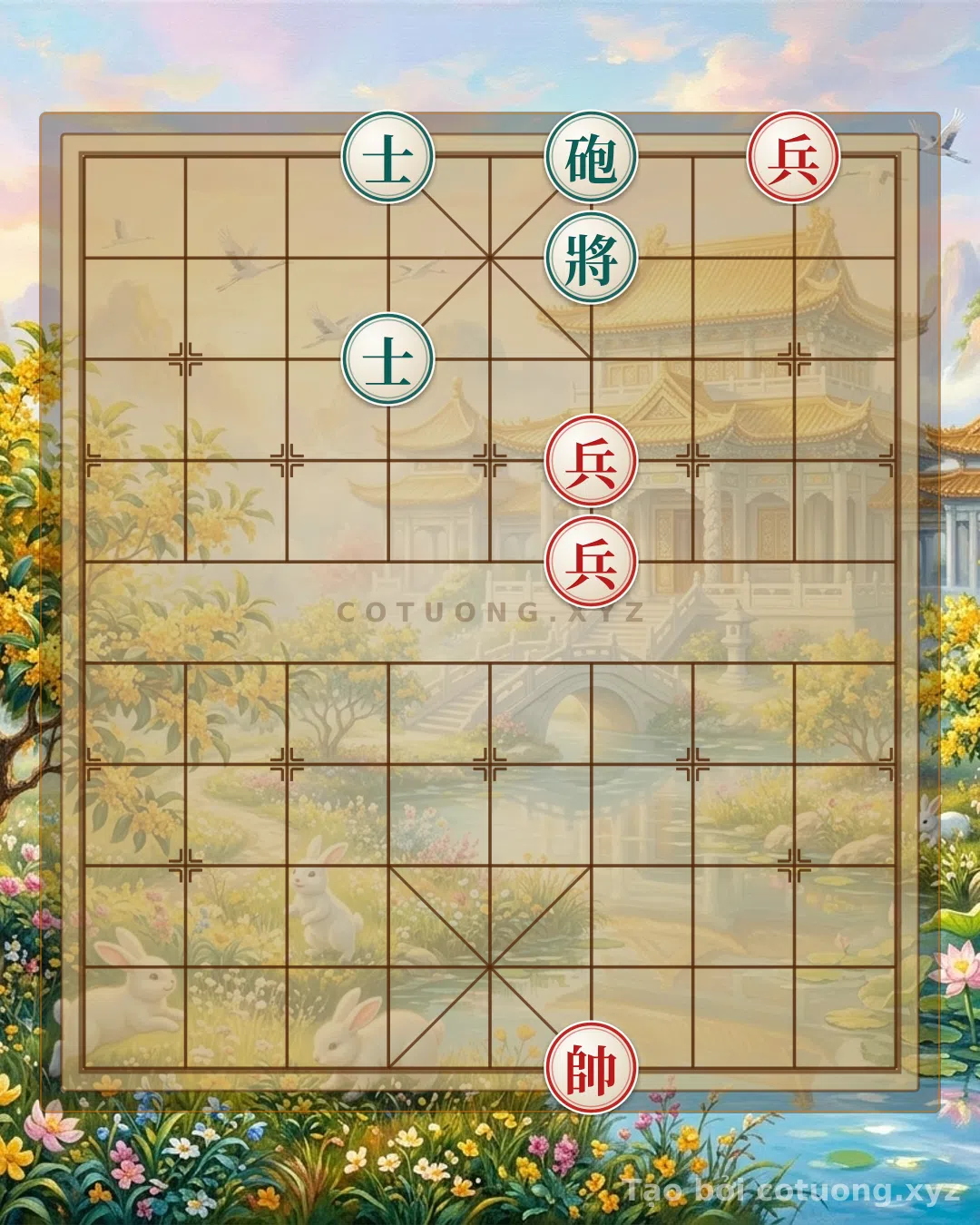 Thế cờ: The Horse Ngọa Tào Lạc Đầu: Red Chariot Lộ 2 Strikes, Black Cannon Lộ 6 is Trapped – A Commentary on the Chess Piece's Resilience — Cờ Tướng Online