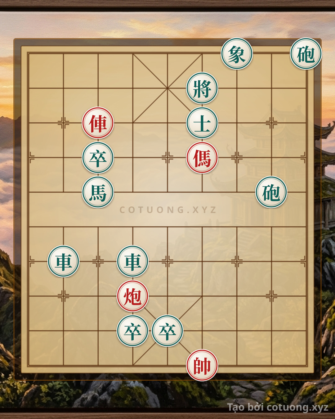 Challenge: Tam tài xa pháo mã tuyệt sát - Can you solve it?