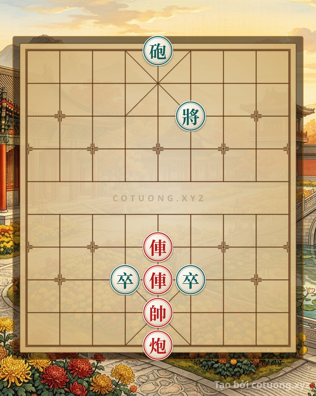 Thế cờ: Xiangqi Super Difficult: Red Breaks Black's Defensive Grid — Cờ Tướng Online