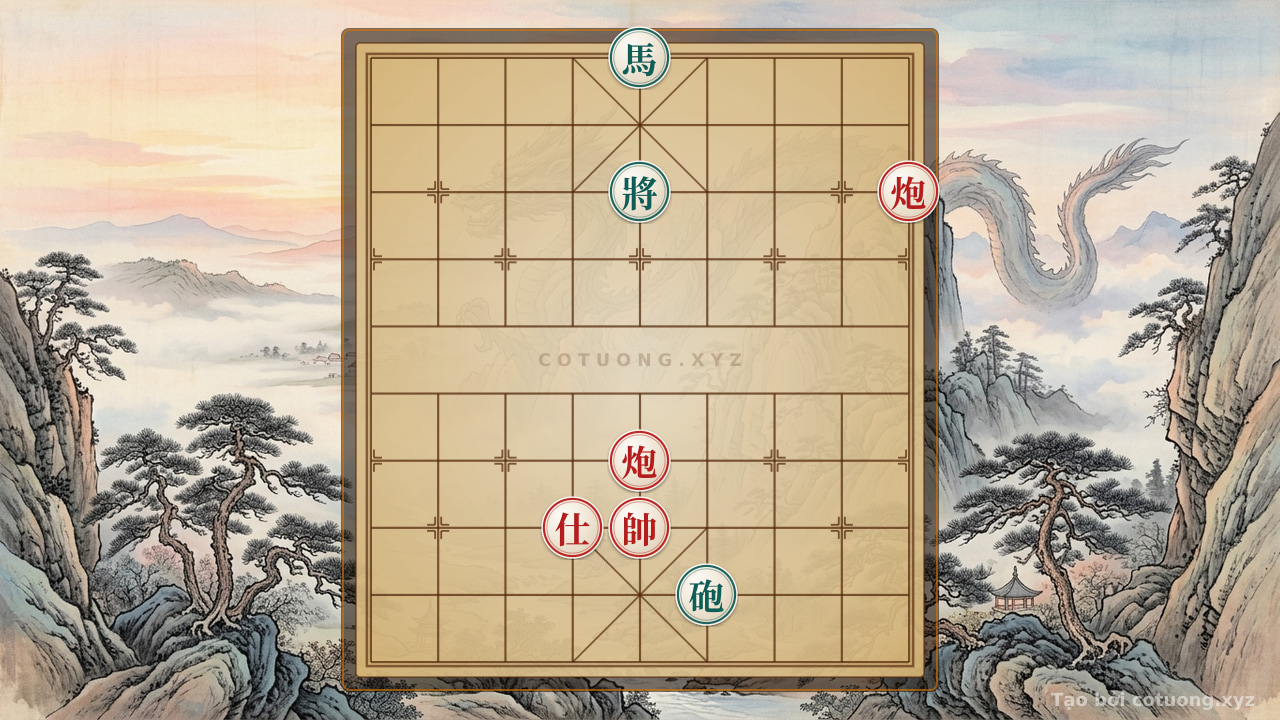 Thế cờ: Xiangqi: Red's Strategic Breakthrough Against Black - The Art of Checkmate from the Board — Cờ Tướng Online