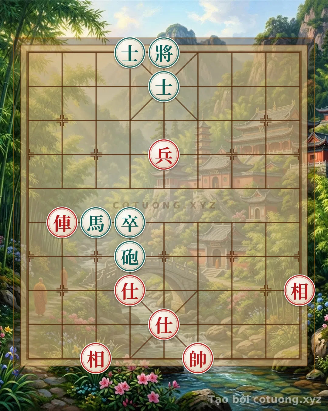 Thế cờ: Defensive Counterattack: Red Advantage with Chariot and Cannon, Black's Cannon is Blockaded — Cờ Tướng Online