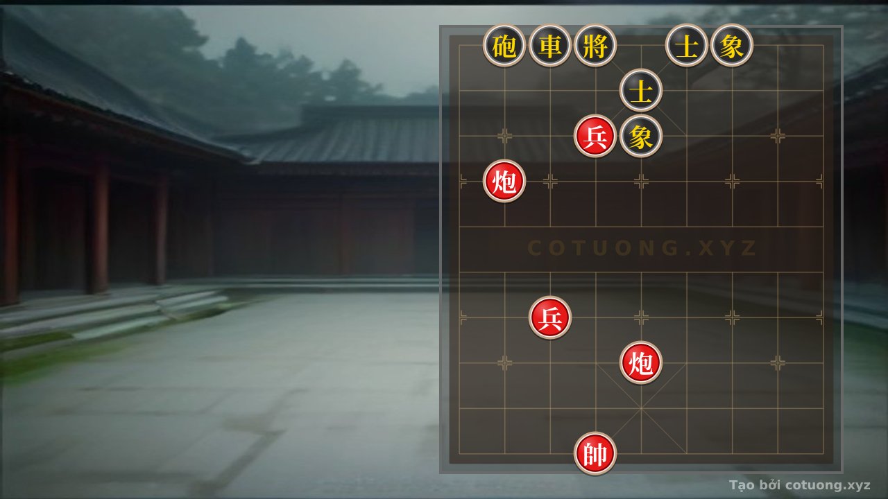 Thế cờ: Red Cannon 'Shooting the Death Piece' - Xiangqi (Chinese Chess) 8/10: Black Chariot Blocked, Only One Escape Route — Cờ Tướng Online