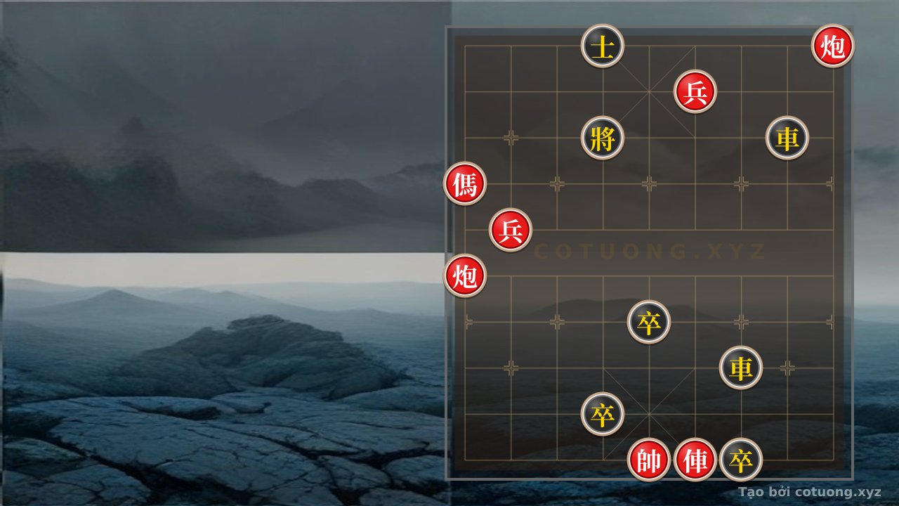 Thế cờ: Red General: Strategy to Checkmate the Black General with a Red Rook on File 4 — Cờ Tướng Online