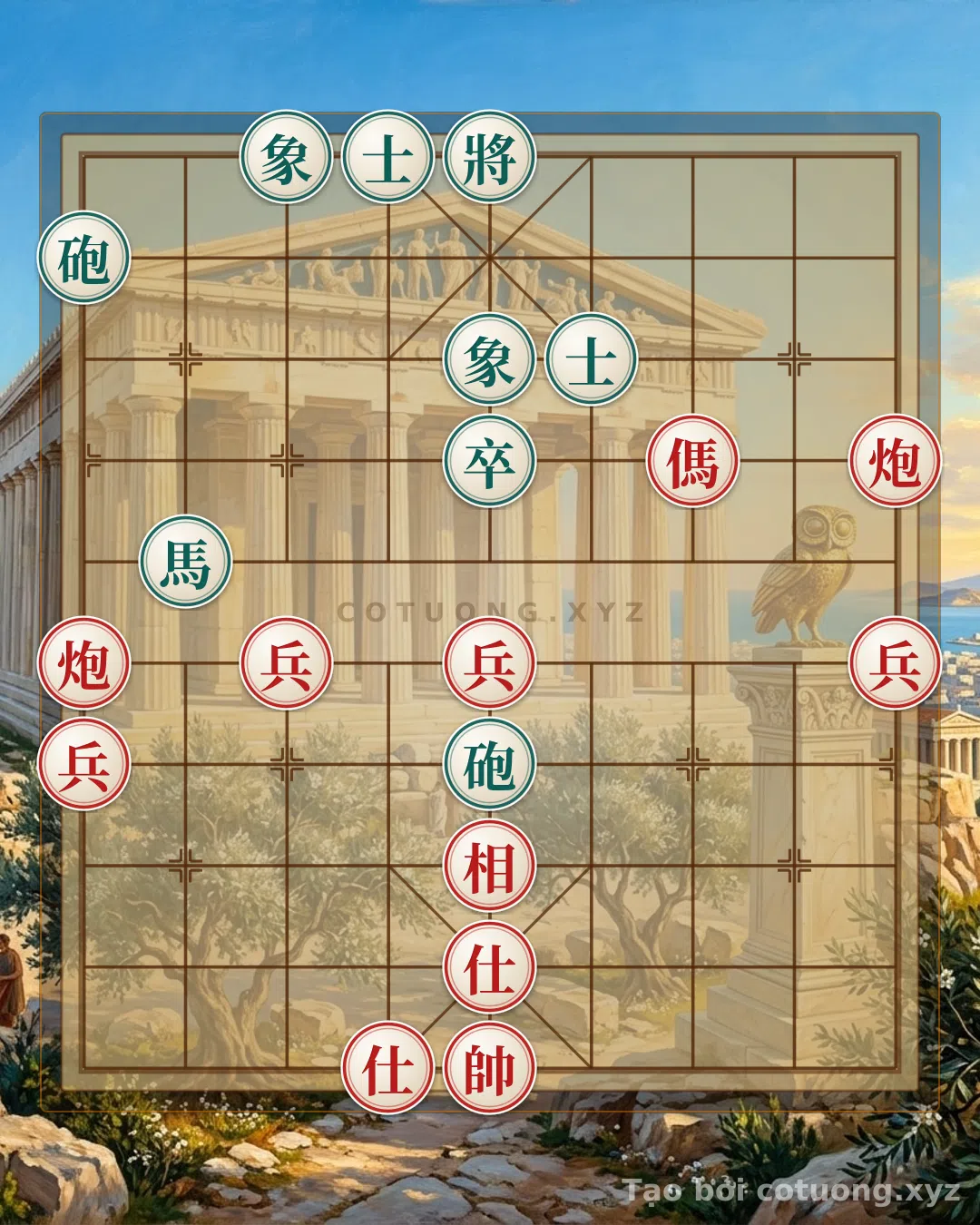 Thế cờ: Red Horse Breaks the Army: The Double Horse Interlock Tactic in Xiangqi — Cờ Tướng Online