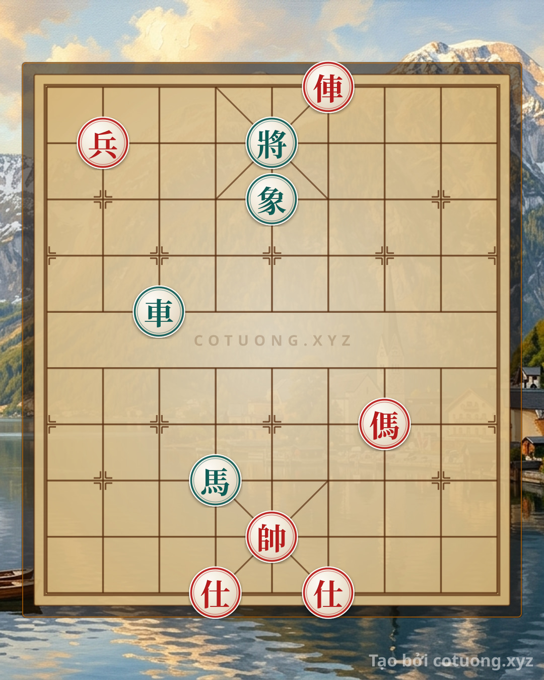 Thế cờ: Unique Xiangqi Formation: Red's Horizontal and Vertical, Black's Obscurity — Cờ Tướng Online