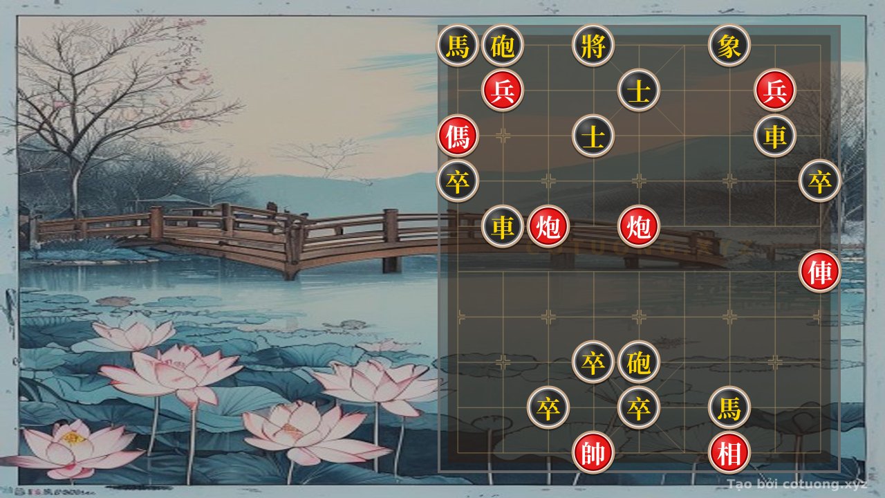 Thế cờ: Xiangqi: Red Attacks Black's Chariot at File 2, Black Counters with Cannon at File 5 - Strong Strategy — Cờ Tướng Online