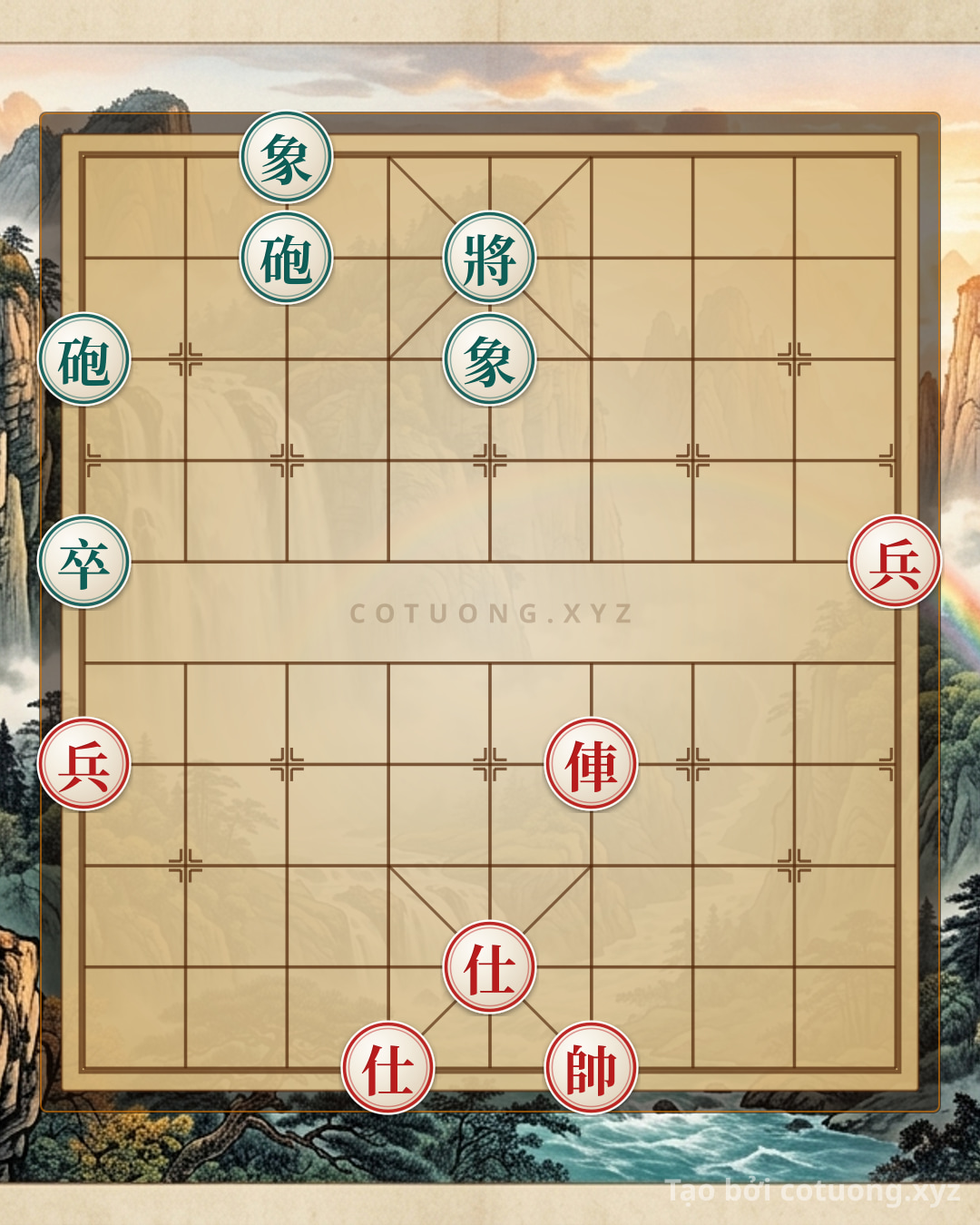 Challenge: The Secret to Winning Xiangqi with 2 Rooks and 2 Advisors: Defeating 2 Cannons, 2 Elephants Like the Battle of Xich Bi - Can you solve it?
