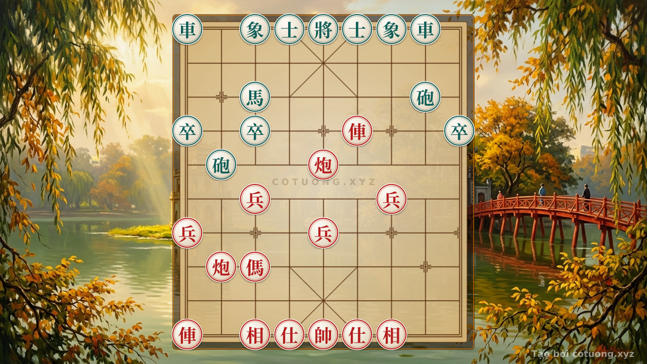 Thế cờ: Xiangqi: Defense Tips for Black When Facing Red Rook's Straight 4 — Cờ Tướng Online