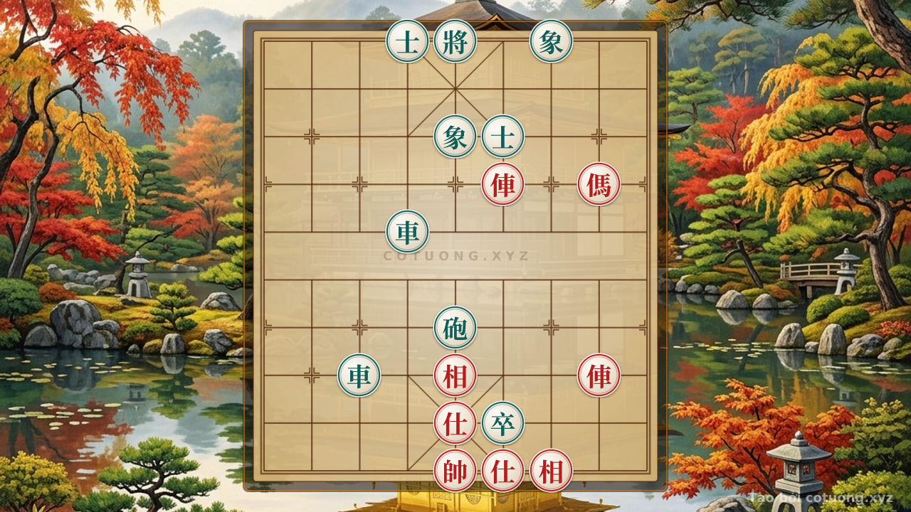 Thế cờ: Red General's Opening: Red Chariot at 4th File Opens the Palace, Black Cannon at 5th File is 'Held' - Super Difficult Tactics — Cờ Tướng Online