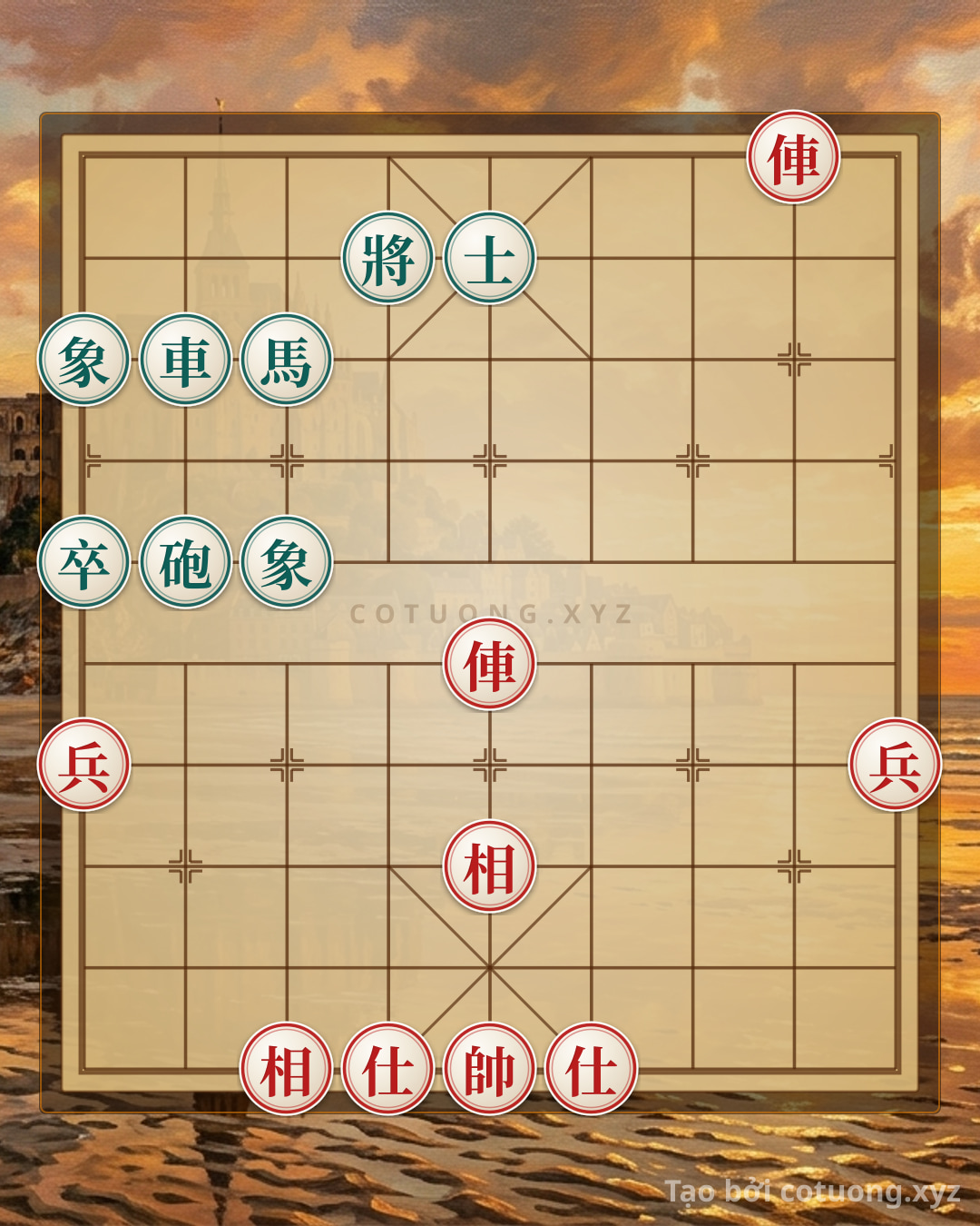 Challenge: Xiangqi Mastery: 2Rooks 2Pawns 2Bishops 2Advisors Red vs Rook Cannon Horse Pawn Advisor 2Bishops Black - Victory as a Symphony - Can you solve it?