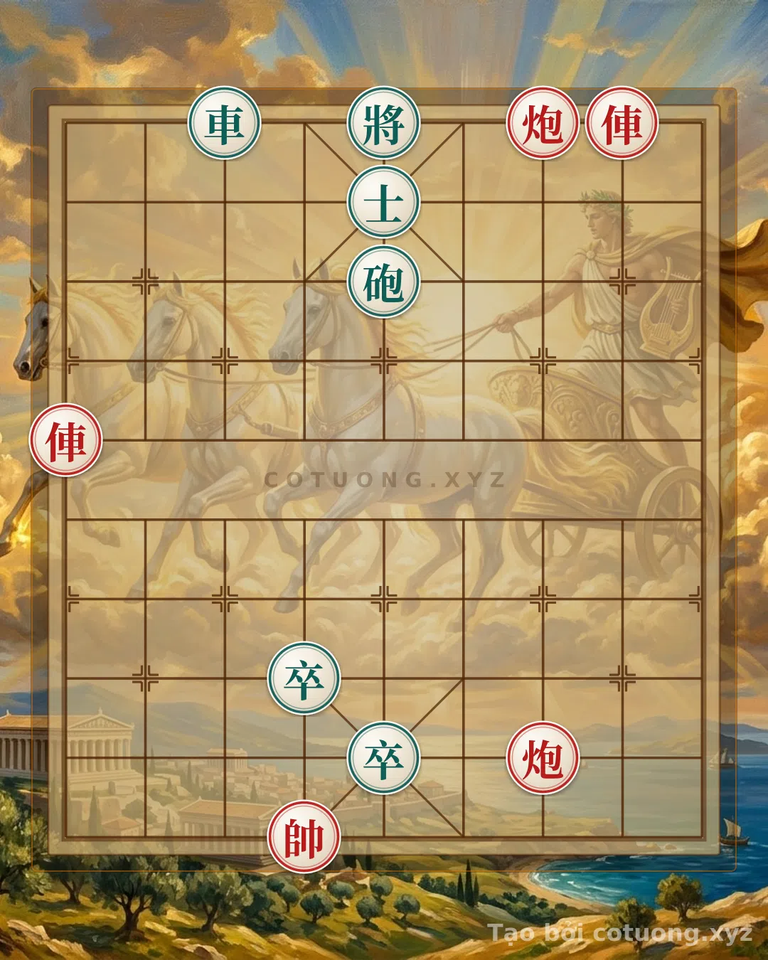 Thế cờ: The Ultimate Xiangqi Strategy: 2 Rooks and 2 Cannons Crush 2 Chariots, 1 Cannon, and 2 Advisors in One Move — Cờ Tướng Online