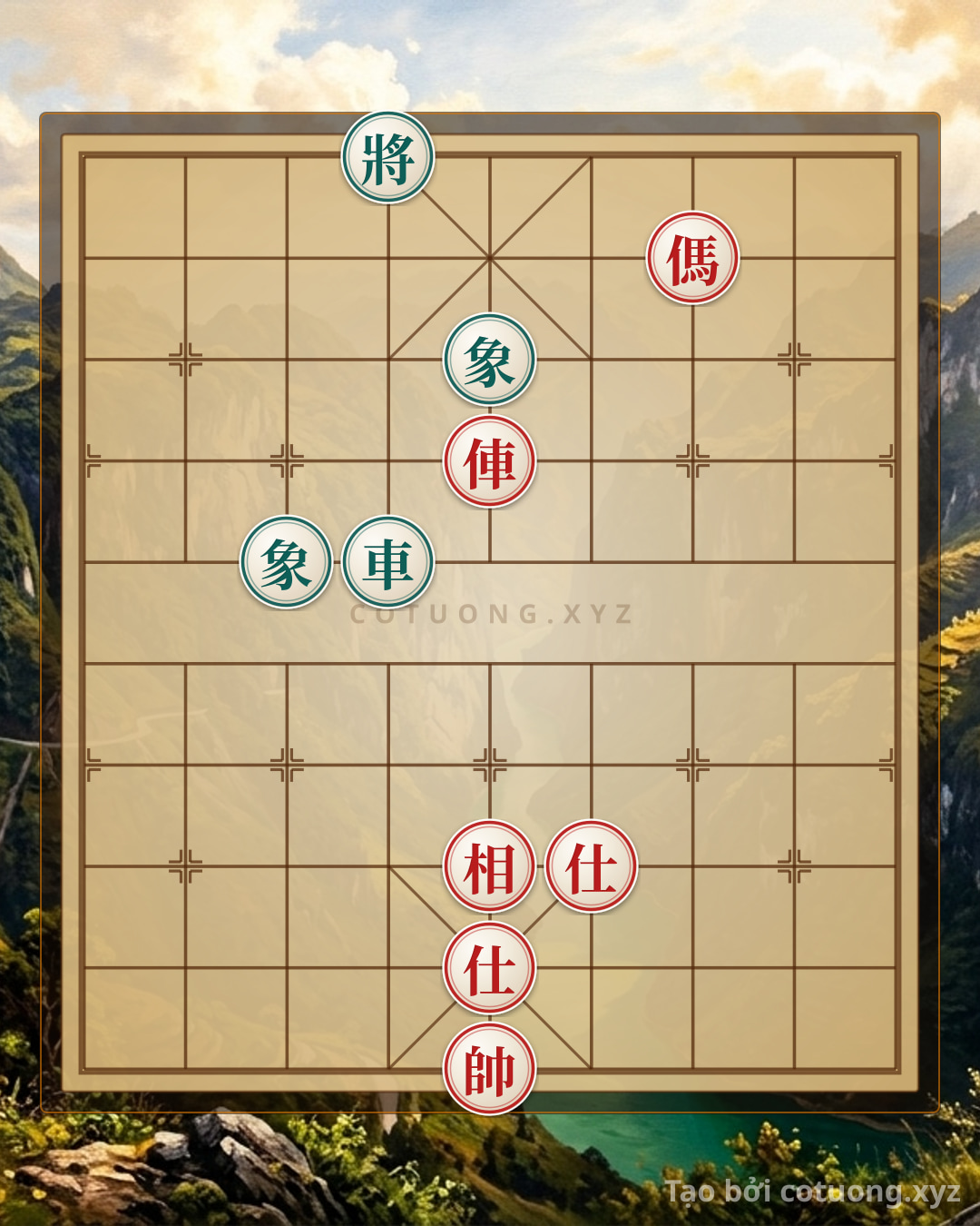 Challenge: Xiangqi Master's Secret: How to Defeat the Red Force with Rook, Horse, 2 Advisors, and Elephant Against Black's Rook and 2 Elephants in One Shocking Move! - Can you solve it?
