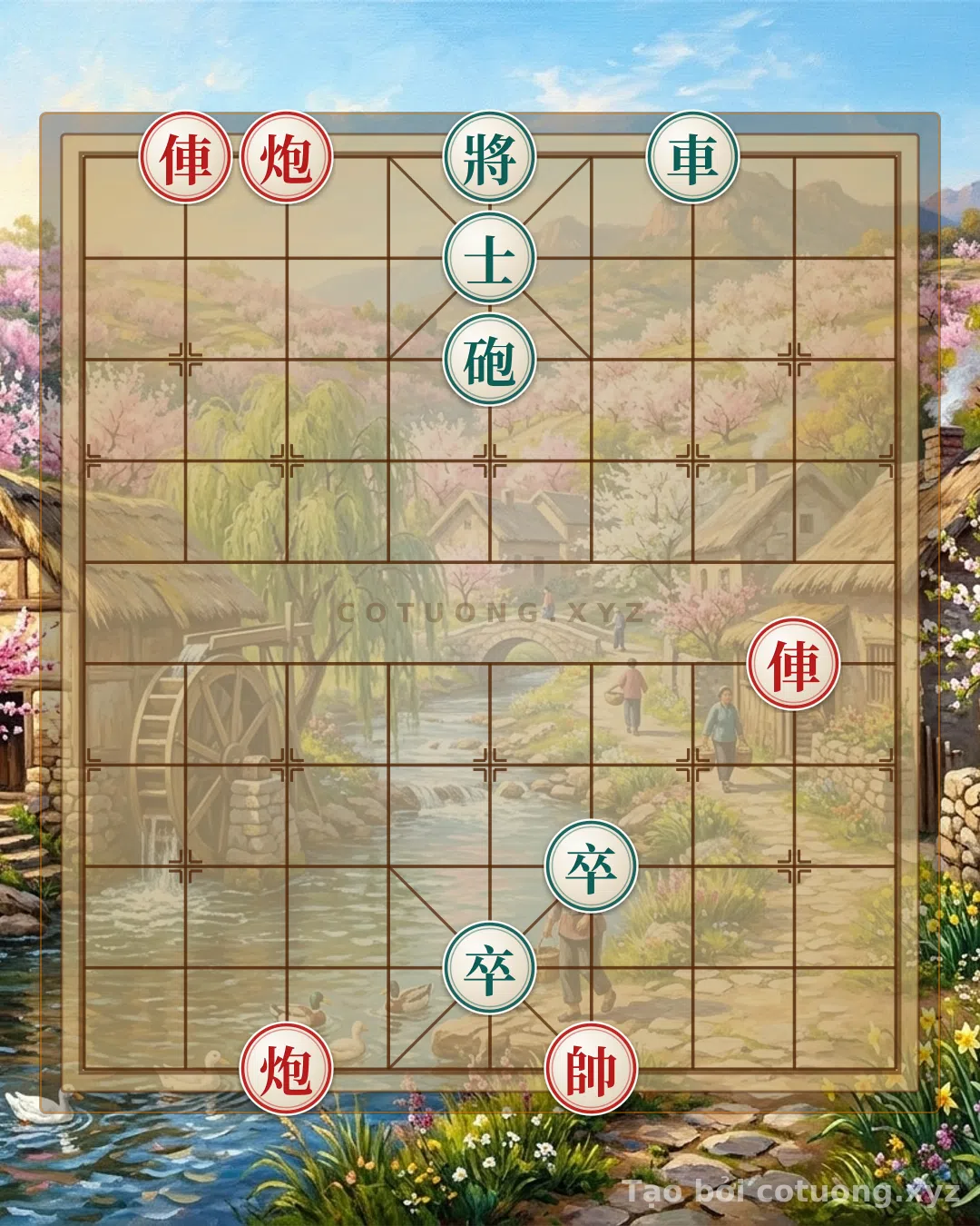 Thế cờ: Red Trap: Rook on 8th and Cannon on 7th - Subtle Checkmate Strategy — Cờ Tướng Online