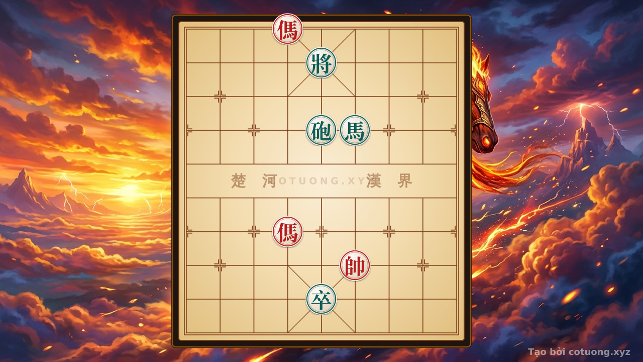 Thế cờ: The Blazing Horse Ngọa Tào: A Life-and-Death Battle in Xiangqi Free - The Secret to Breaking the Red Army's Defense — Cờ Tướng Online