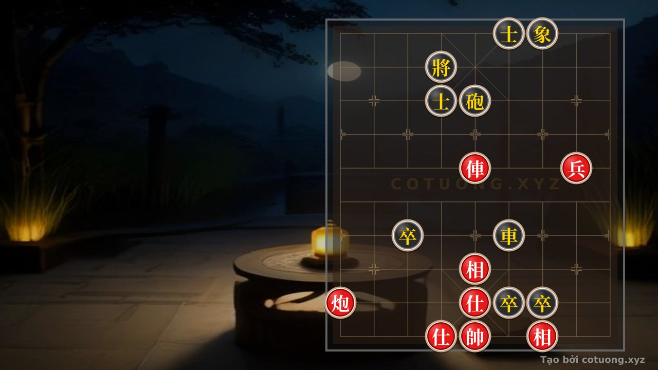 Thế cờ: Xiangqi Tactics: How Red Wins with the Empty Cannon and Rook Escape on File 5 — Cờ Tướng Online