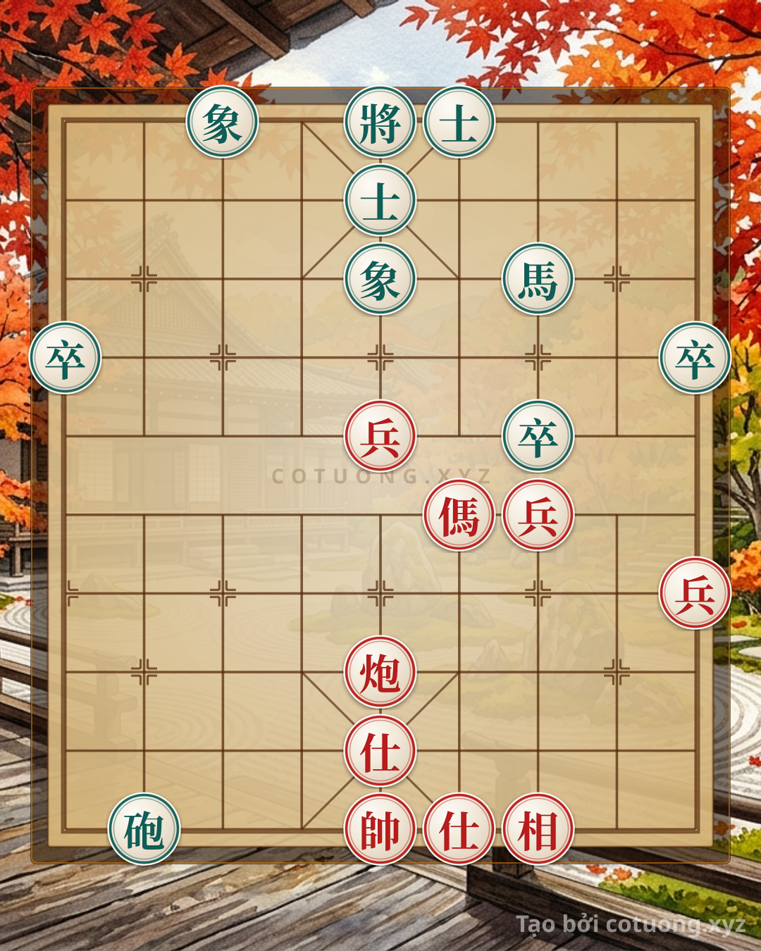 Challenge: Red Cannon Horse Three Pawns vs Black Cannon Horse: Classic Killing Moves from the Grandmaster - Can you solve it?