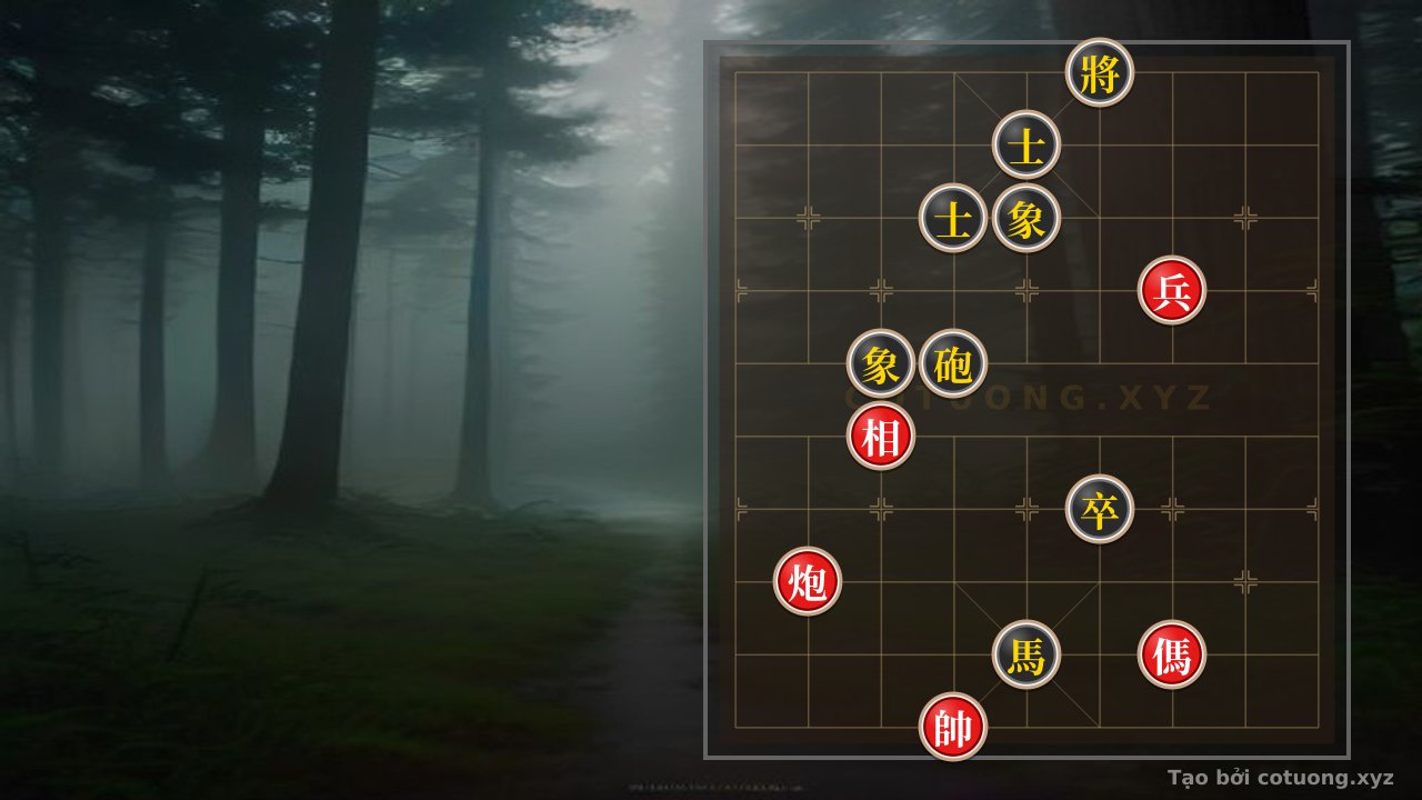 Thế cờ: Classic Checkmate Tips: When Red Rook Horse Charges Against Black Rook Horse with 2 Guards and 2 Elephants - The Decisive Move of Life and Death — Cờ Tướng Online