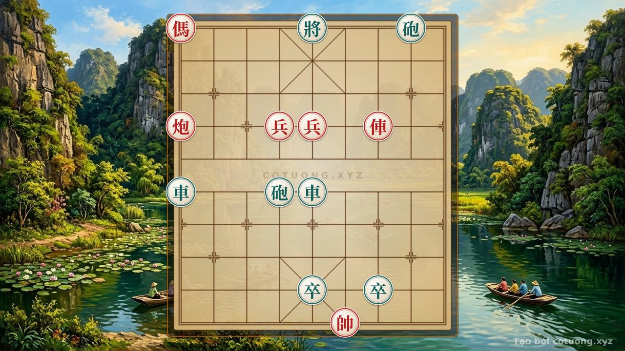 Thế cờ: Defensive Counterattack Techniques in the Red Horse on File 9 Formation - Xiangqi (Chinese Chess) 8/10 — Cờ Tướng Online