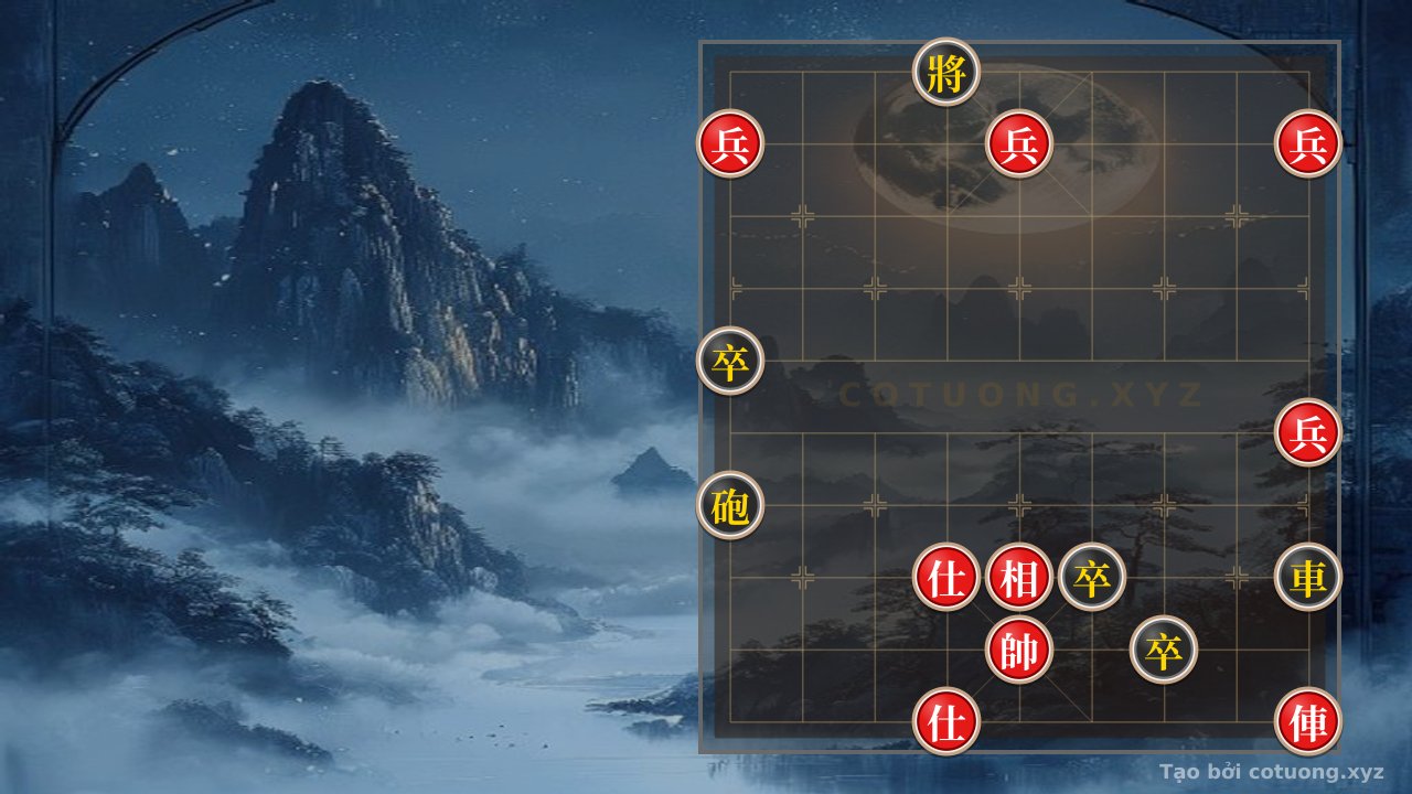 Thế cờ: Xiangqi Setup: Black Rook Pierces, Black Cannon Blocks - Red's Tactical Checkmate — Cờ Tướng Online