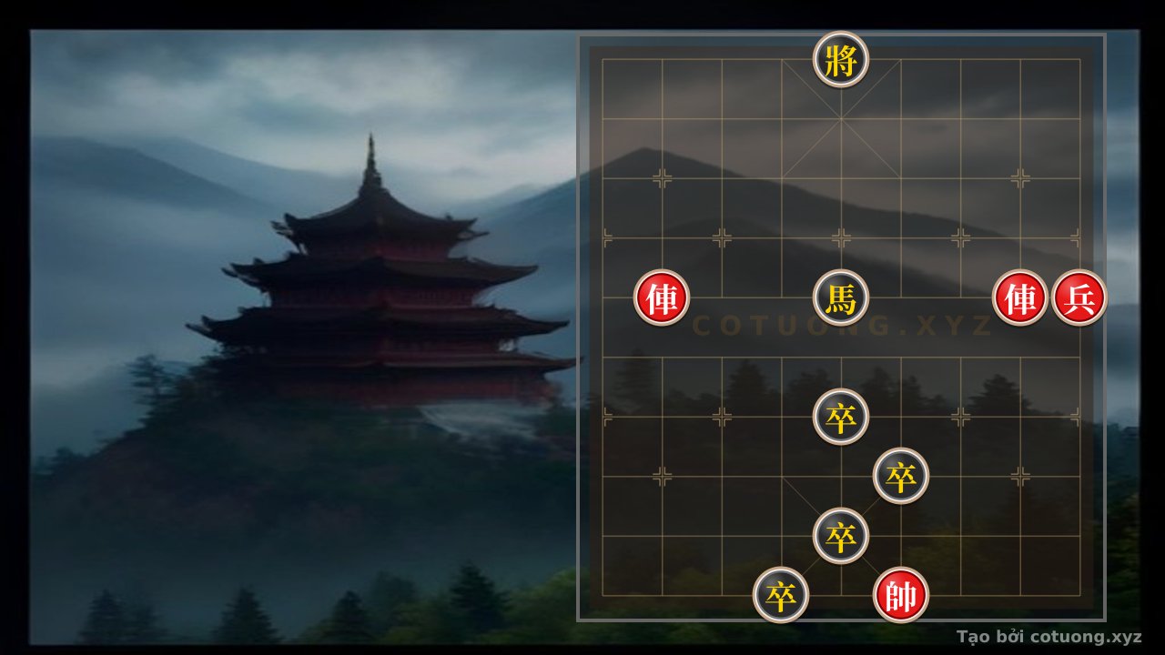 Thế cờ: The Legendary Cannon Trap: 2 Red Rooks Crush the Black Horse with 4 Pawns in a Mythical Endgame — Cờ Tướng Online