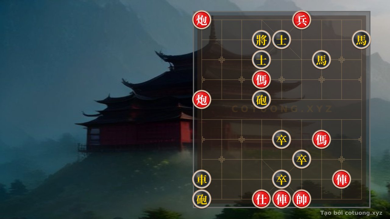 Thế cờ: Red Cannon at 9th File, 10th Rank: The Deadly Trap in the Black General's Position — Cờ Tướng Online