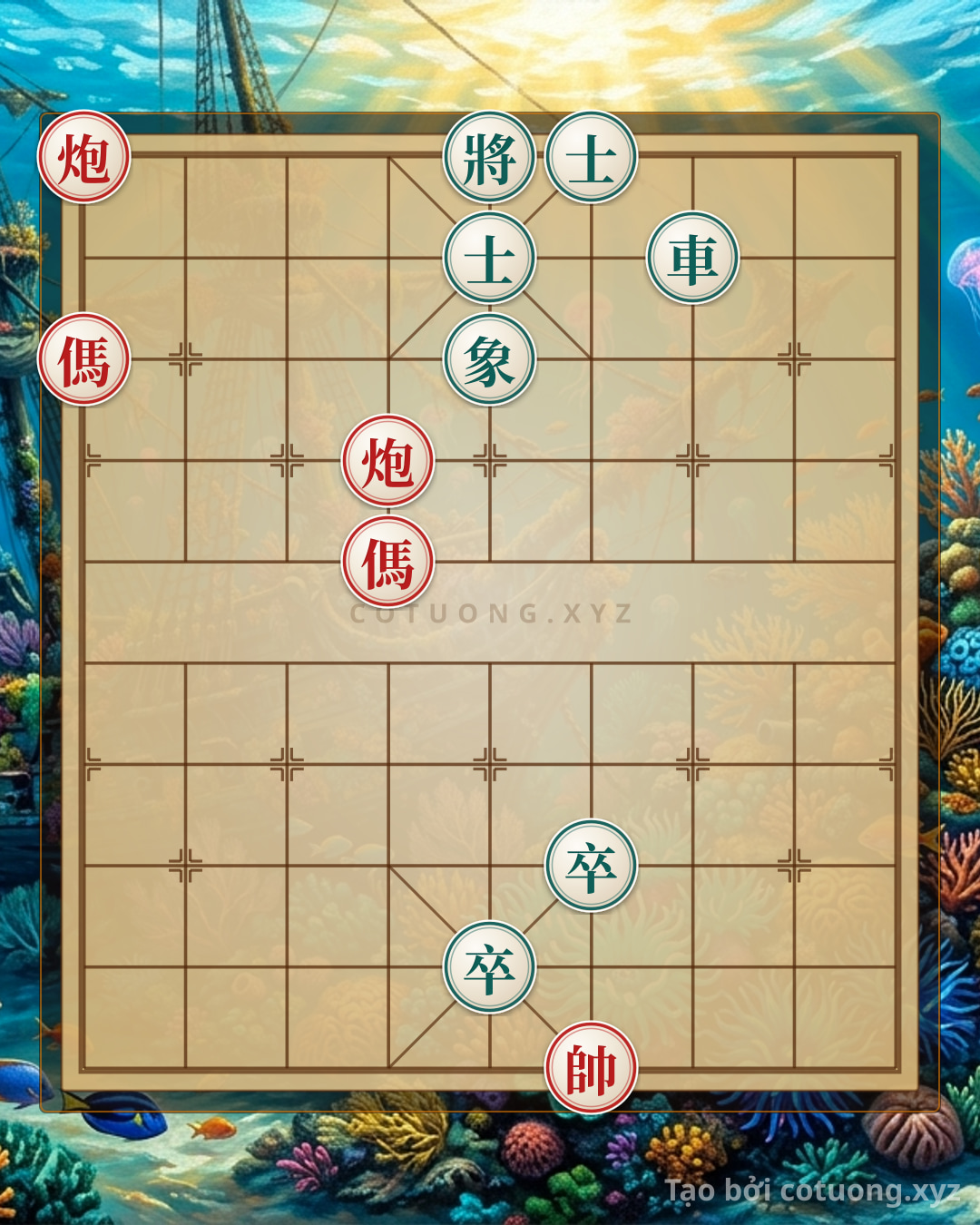 Challenge: Red Cannon at File 9, Rank 10: The Black General's Defensive Tactics in the Double Horse Face-to-Face Formation - Can you solve it?