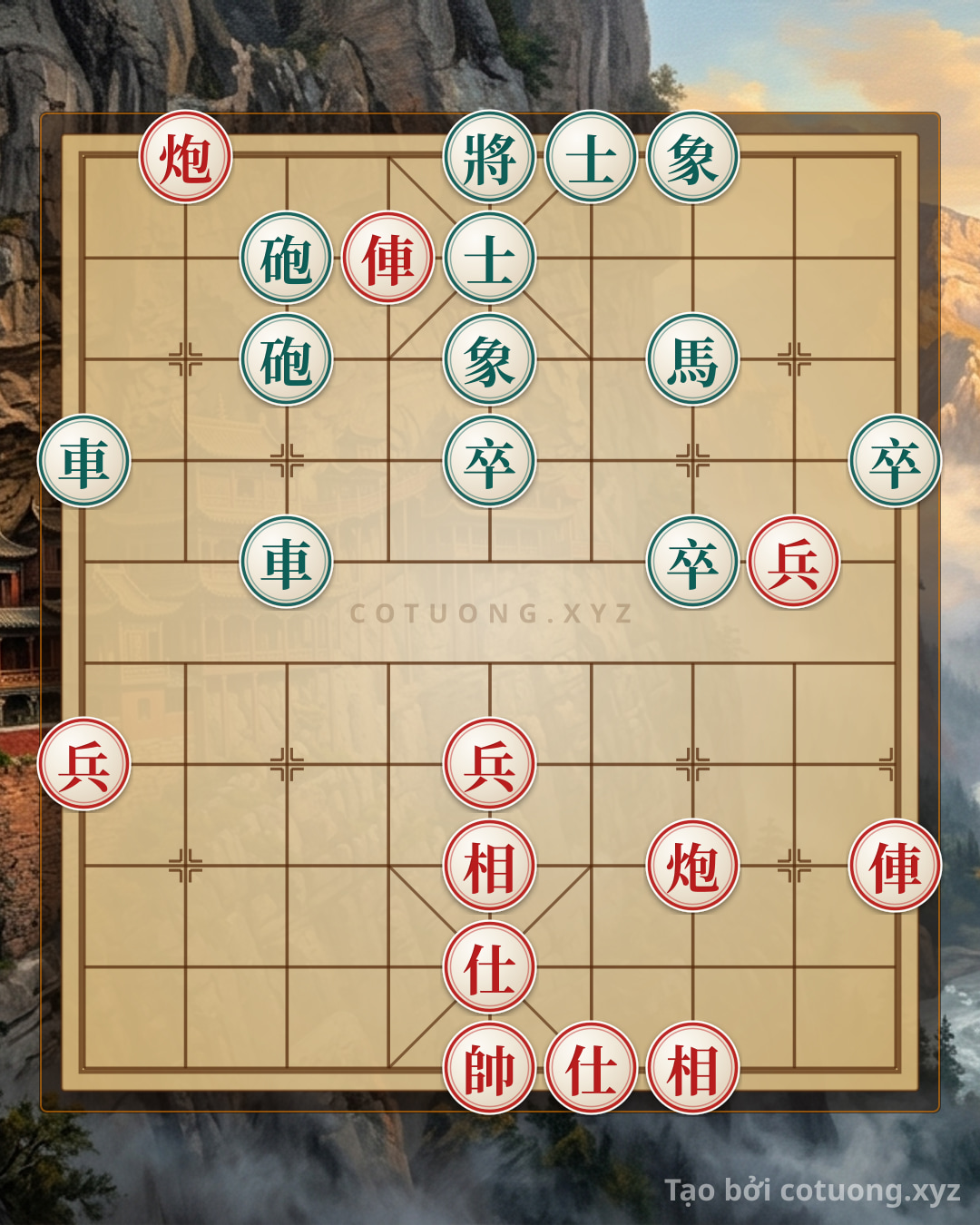 Challenge: The Phoenix Palace Secret: The 2 Rooks, 2 Cannons, and 3 Pawns Checkmate the Black Horse in One Move - Can you solve it?
