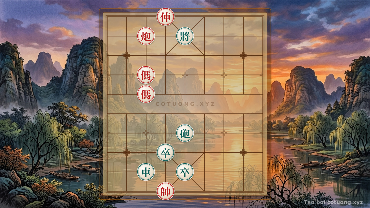 Thế cờ: The Trap of Rook Cannon vs. Rook Cannon 2 Horses: The Secret to Defeating Black in One Move — Cờ Tướng Online