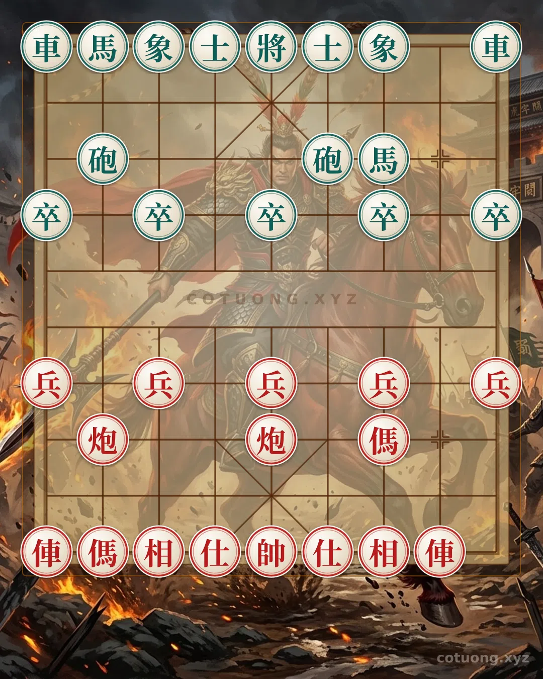 Thử Thách: Cờ Thế Điển Hình: Song Mã Giao Chân - Chiến Lược Phòng Ngự Cho Quân Đỏ - Bạn có thể giải được?