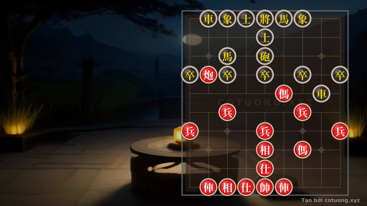 Thế cờ: Xiangqi Super Difficult: Red Chariot at 8th File 1st Rank Wins in 5 Moves — Cờ Tướng Online