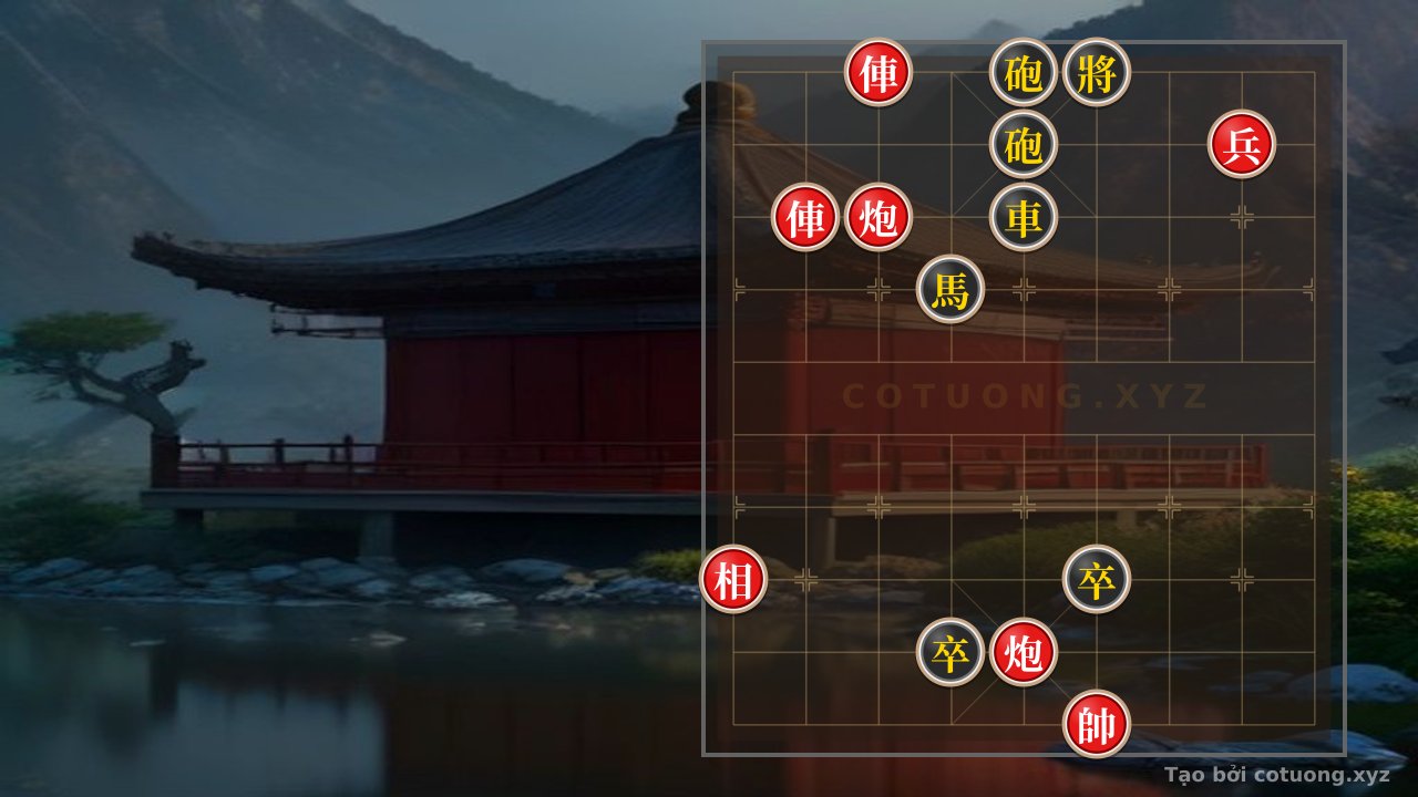 Thế cờ: 32 Xiangqi Moves: Red Chariot on 7th File, 10th Rank - Masterful Tactical Strike — Cờ Tướng Online
