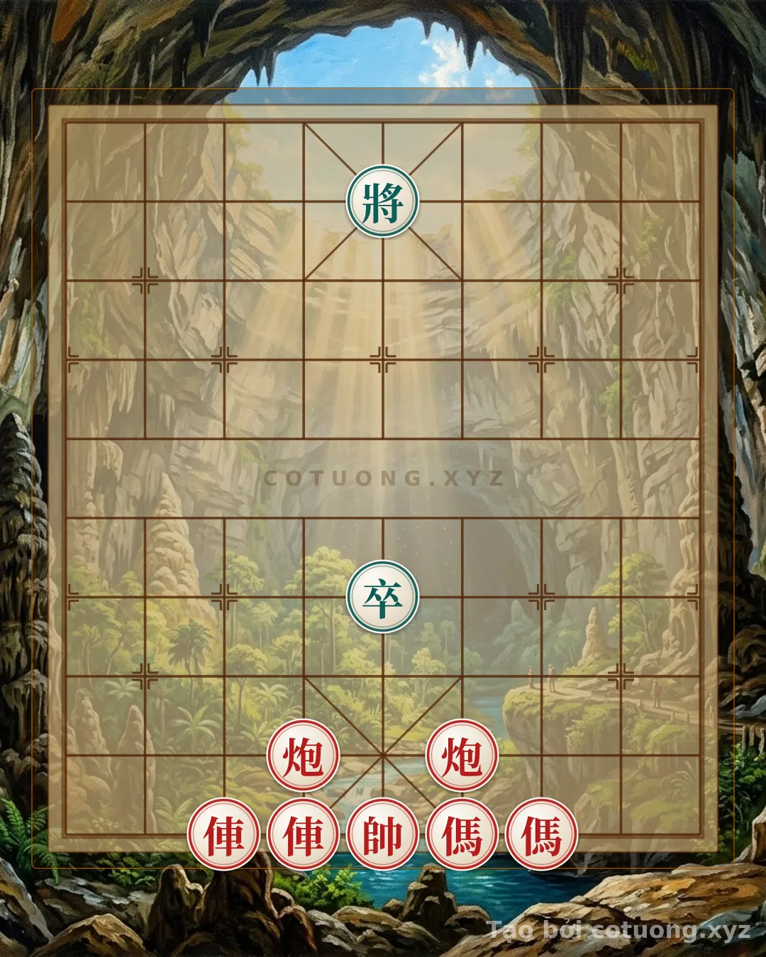 Thế cờ: Red Horse Encirclement: A Brutal Checkmate Strategy on the Xiangqi Board — Cờ Tướng Online