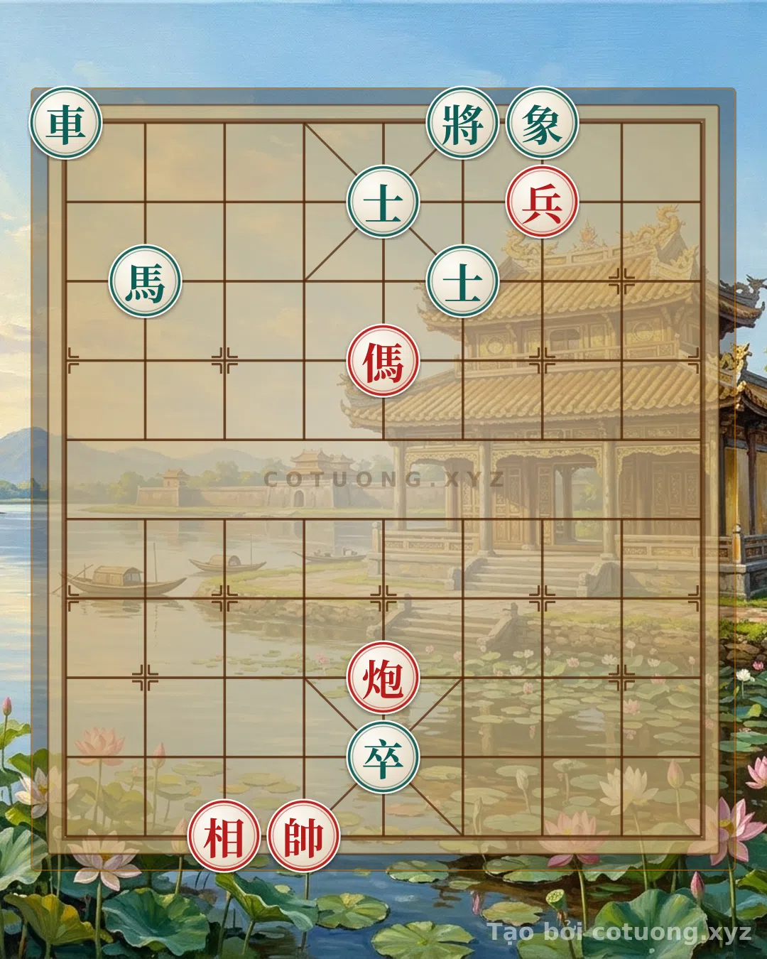 Thế cờ: Playing Xiangqi with the Black Chariot: Red's Cruel 'Horse Trap' Strategy - A Ruthless Tactics Like the Battle of Xichibi — Cờ Tướng Online