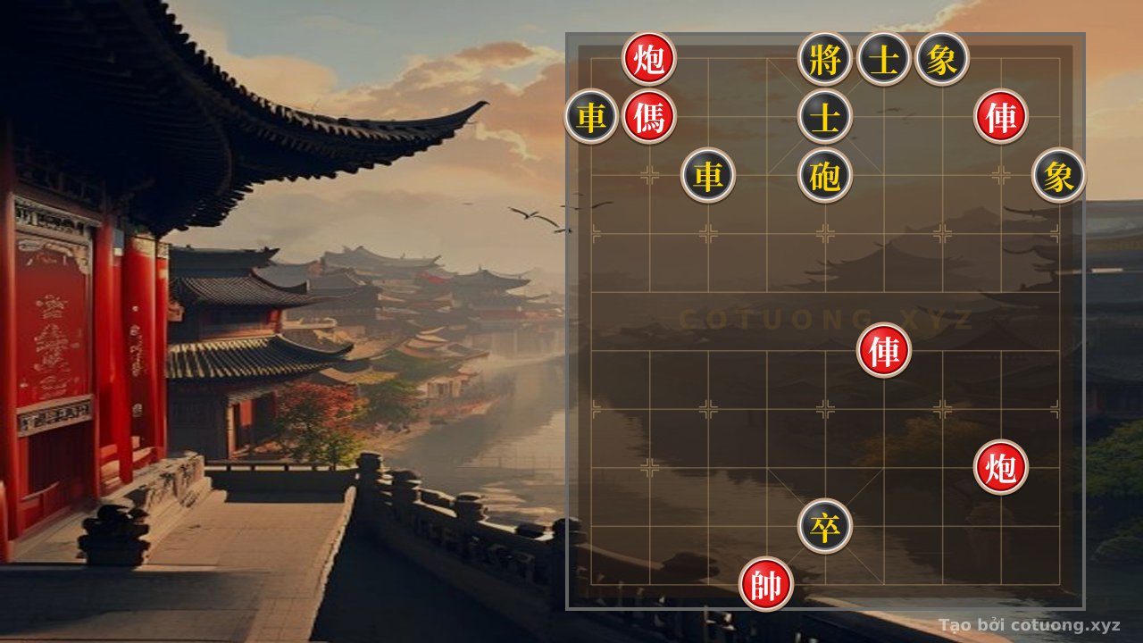 Thế cờ: Red Cannon Attack: Cannon L8 Hits Black General in One Move! — Cờ Tướng Online