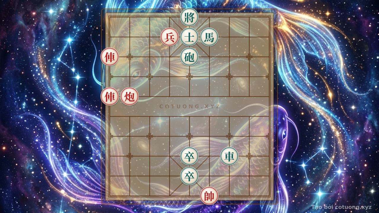 Thế cờ: Xiangqi Position: Red's Threat, Black's Counterattack - Core Horizontal Formation — Cờ Tướng Online