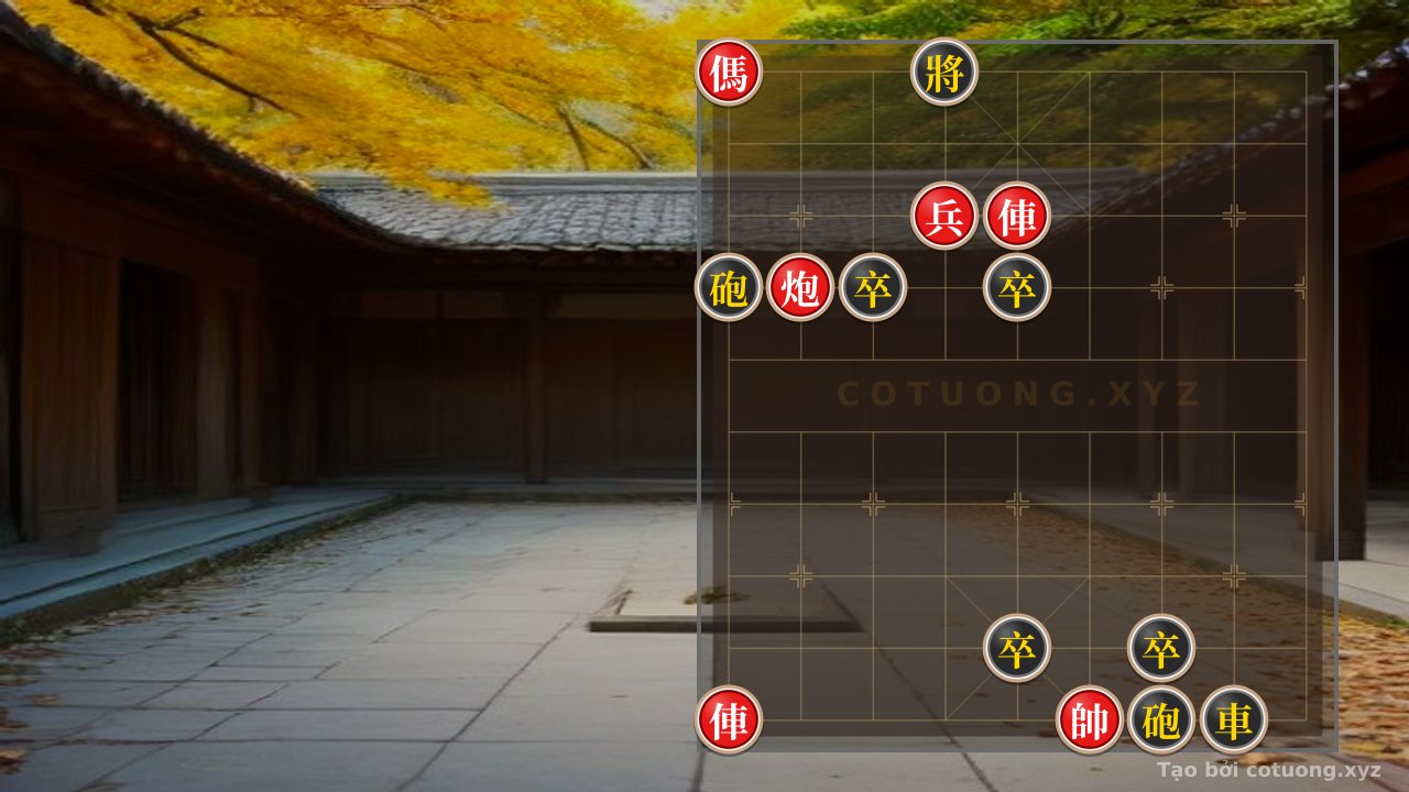Thế cờ: Red General's Surprise: Red Chariot Rushes Down the 4th File, Black's Defense Needs a Solution? — Cờ Tướng Online