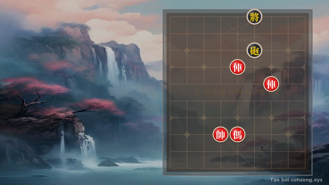 Thế cờ: Xiangqi: Red Chariot Rushes Straight, Black Cannon Stuck - Hidden Trap on Rank 7 — Cờ Tướng Online