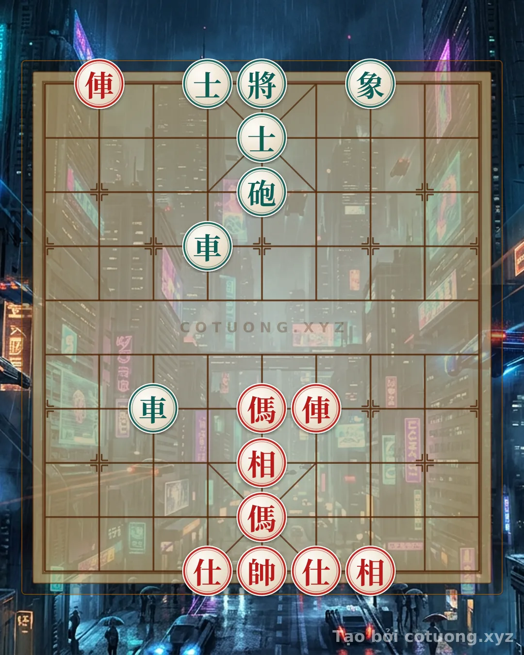Thế cờ: Deep Xiangqi Position Analysis: Red Advances, Black Waits for Counterattack — Cờ Tướng Online