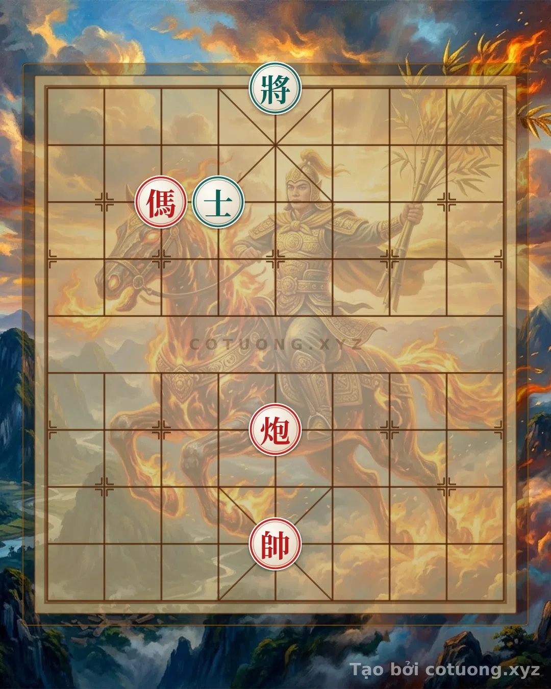 Thế cờ: The 'Black Advisor' Trap on File 4, Rank 8: Can the Red Cannon Save the Day? — Cờ Tướng Online