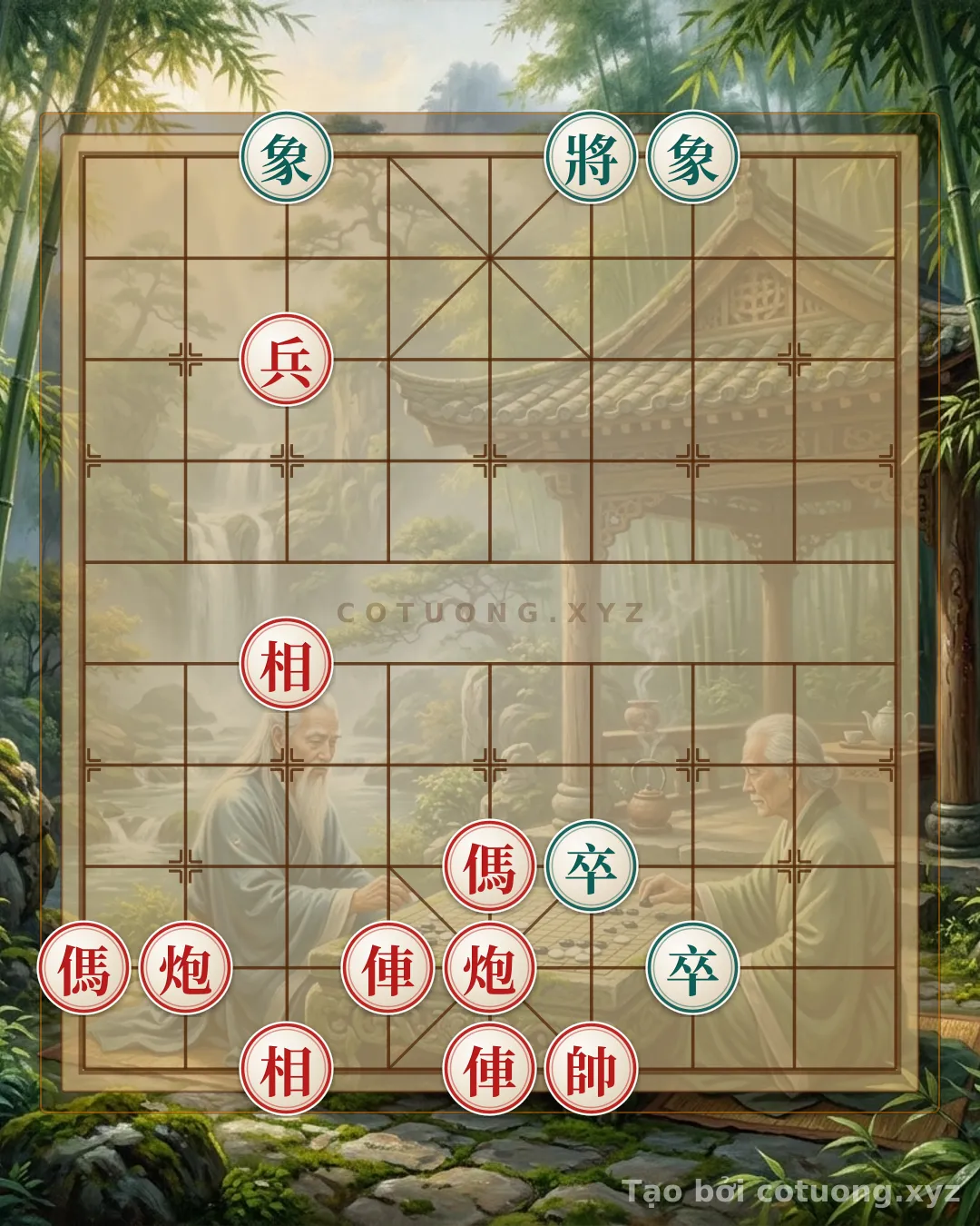 Thế cờ: Xiangqi (Chinese Chess): Red Makes a Mistake, Black is 'Horse's Head' — Cờ Tướng Online