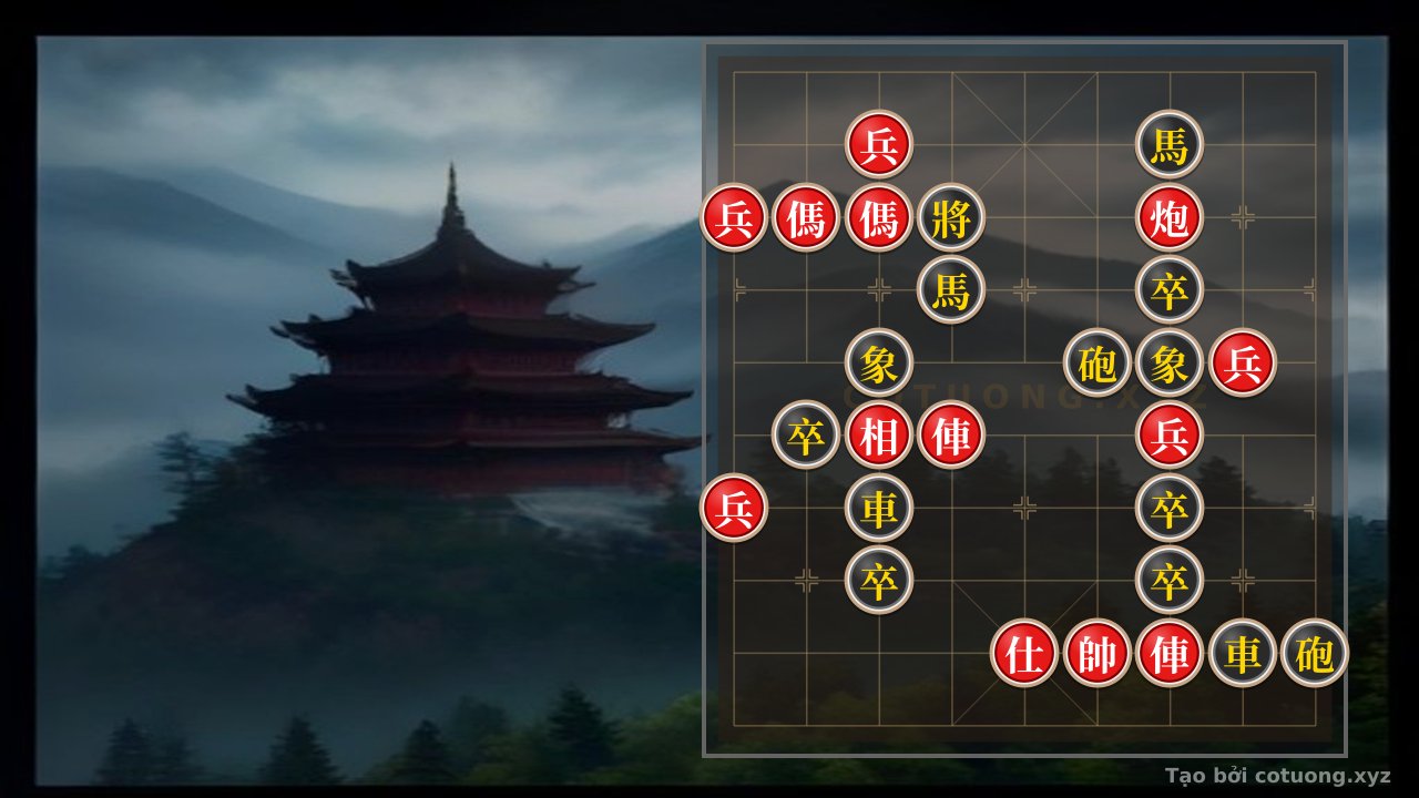 Thế cờ: Mastering Xiangqi: When Red's 2 Rooks, 2 Cannons, 2 Horses, and 5 Pawns Shatter Black's Defense - The Secret of Legendary Chess Position #664a — Cờ Tướng Online