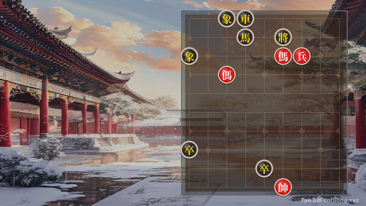 Thế cờ: Red Double Horses: The Stealthy Elephant Attack in the Bloody Battle — Cờ Tướng Online