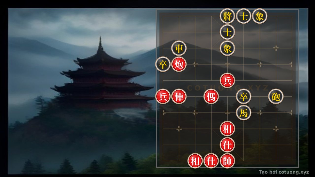 Thế cờ: The Royal Assassination: Red Chariot and Cannon Crush the Black Army in Three Mournful Moves — Cờ Tướng Online