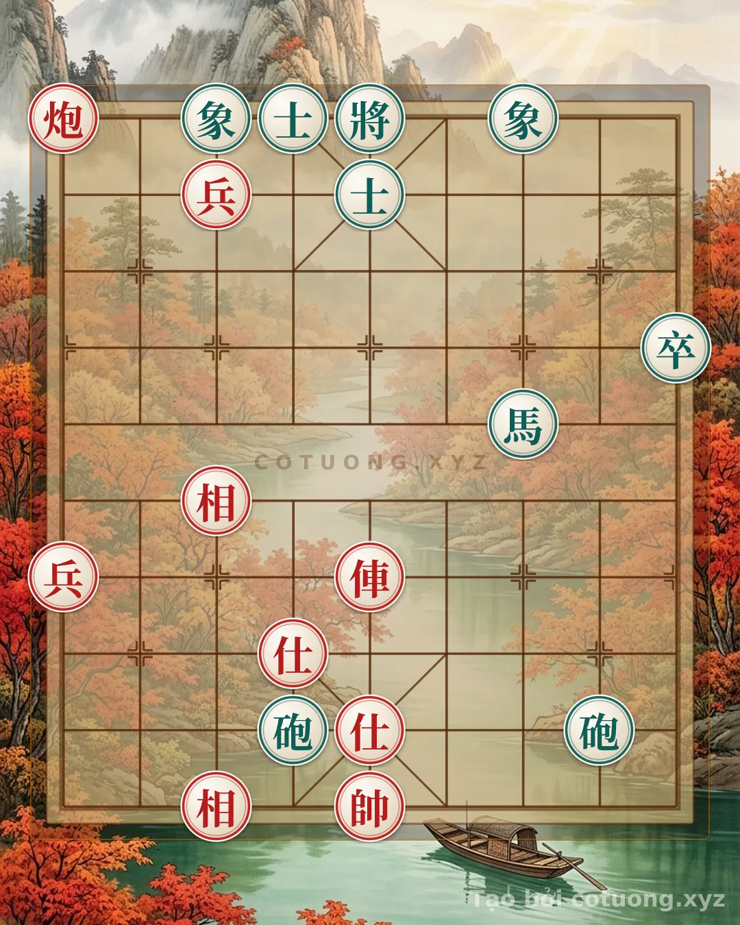 Challenge: Xiangqi Tips: Red Cannon on File 9, Rank 10 - 'Horse Ngọa Tào' Strategy in the 'Double Horse Interlocking' Formation - Can you solve it?