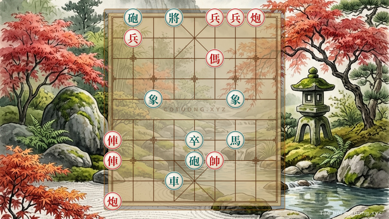 Thế cờ: The Spider Trap: Black Cannon on 2,10 and the Red's Crucial Tactics — Cờ Tướng Online