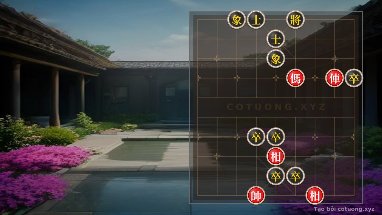Thế cờ: Xiangqi Secret: Rook, Horse and Two Bishops Crush Five Pawns - Surviving the River Crossing from the Edge! — Cờ Tướng Online