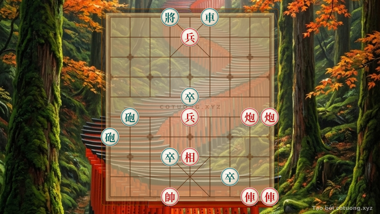 Thế cờ: The Enigma of the Chessboard: The Lone Black Rook Amidst the Red Cannon's Flames - A Super Difficult Xiangqi Puzzle — Cờ Tướng Online