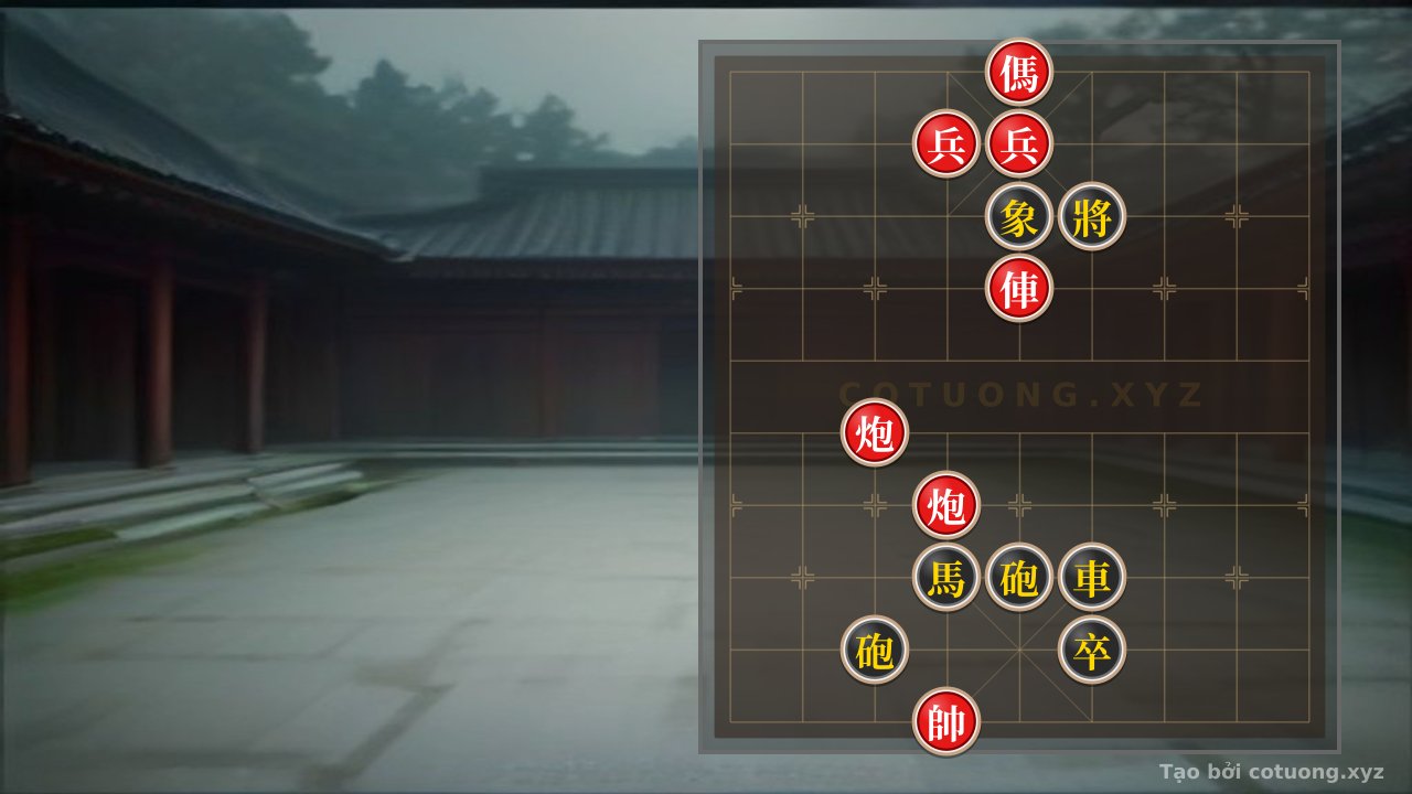 Thế cờ: Silent Board: When the Red Horse Faces the Black Elephant in a Sniper Cannon Formation — Cờ Tướng Online